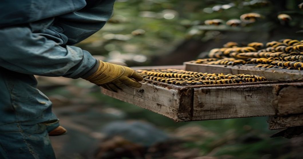 Realistic beekeeping photography placeholder for beekeeping year calendar: monthly tasks